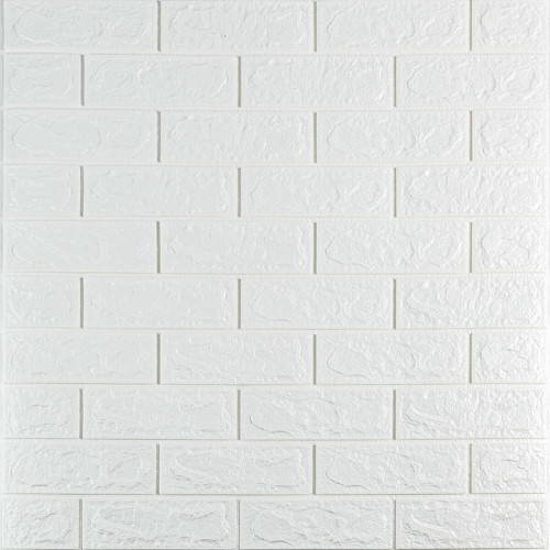 3D панель самоклеюча 690х780х5мм цегла Білий (001-5) SW-00000029