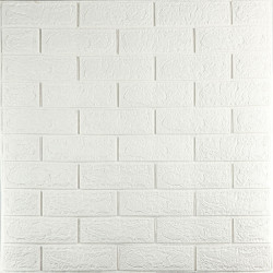 3D панель самоклеюча 700х770х3мм цегла Біла (001-3) SW-00000174