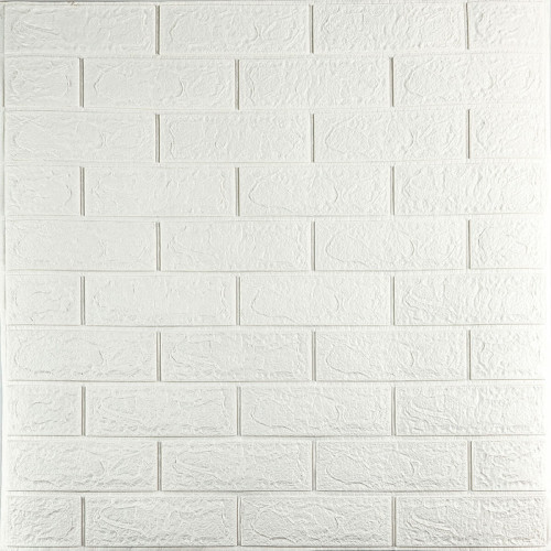 3D панель самоклеюча 700х770х3мм цегла Біла (001-3) SW-00000174