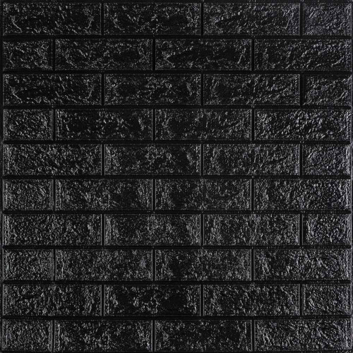 3D панель самоклеюча 700х770х3мм цегла Чорна (019-3) SW-00000584