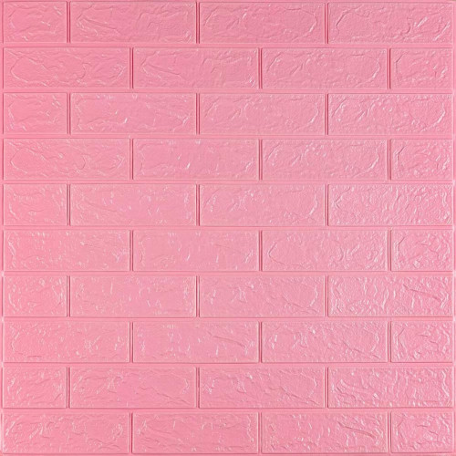 3D панель самоклеюча 700х770х3мм цегла Рожевий (004-3) SW-00000231