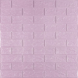 3D панель самоклеюча 700х770х3мм цегла Світло - фіолетова (015-3) SW-00000574
