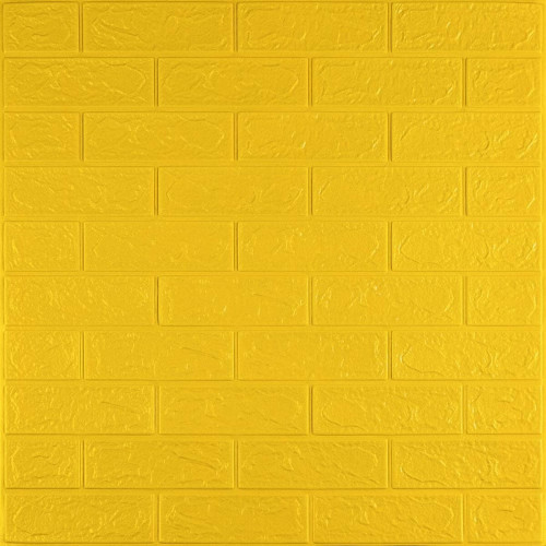 3D панель самоклеюча 700х770х3мм цегла Жовта (010-3) SW-00001894