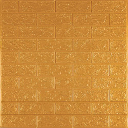 3D панель самоклеюча 700х770х3мм цегла Золота (011-3) SW-00000676