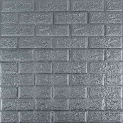 3D панель самоклеюча 700х770х5мм цегла Срібло (017-5) SW-00000038