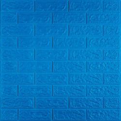 3D панель самоклеюча 700х770х5мм цегла Синій (003-5) SW-00000154