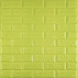 3D панель самоклеюча 700х770х5мм цегла відтінок лайму (300-5) SW-00001331