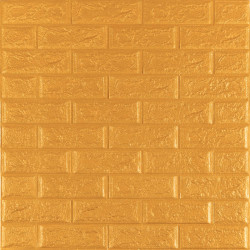 3D панель самоклеюча 700х770х5мм цегла Золото (011-5) SW-00000147
