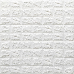 3D панель самоклеюча 700х770х7мм цегла Білий (001-7) SW-00000047