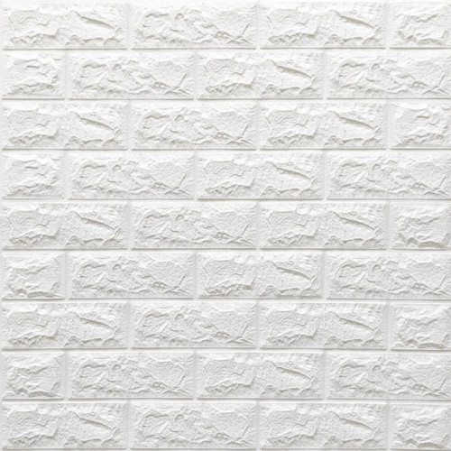 3D панель самоклеюча 700х770х7мм цегла Білий (001-7) SW-00000047