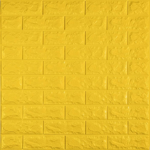 3D панель самоклеюча 700х770х7мм цегла Жовтий (010-7) SW-00000049