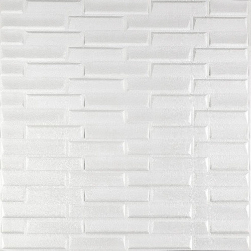 3D панель самоклеюча кладка 770х700х5мм Біла (031) SW-00000167