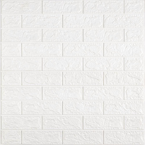 3D панель самоклеюча цегла 690х780х5мм Білий Матовий (001-5M) SW-00000587