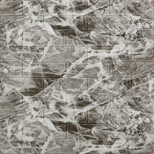 Декоративна 3D панель самоклейка 700х770х3мм Мармур чориний (061-3) SW-00000691