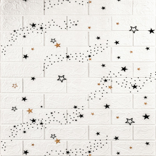 Декоративна 3D панель самоклейка 700х770х3мм Зірки (цегла) (021-3) SW-00000693