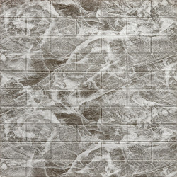 Декоративна 3D панель самоклейка 700х770х5мм Чорний мармур (цегла) (061-5) SW-00000036