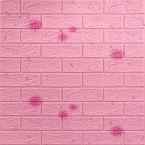 Декоративна 3D панель самоклейка 700х770х5мм Кульбабка (світло-рожевий цегла) (022) SW-00000023