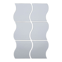 Дзеркальний декор акриловий самоклеючий 120*80мм срібло, 6шт (D) SW-00002509