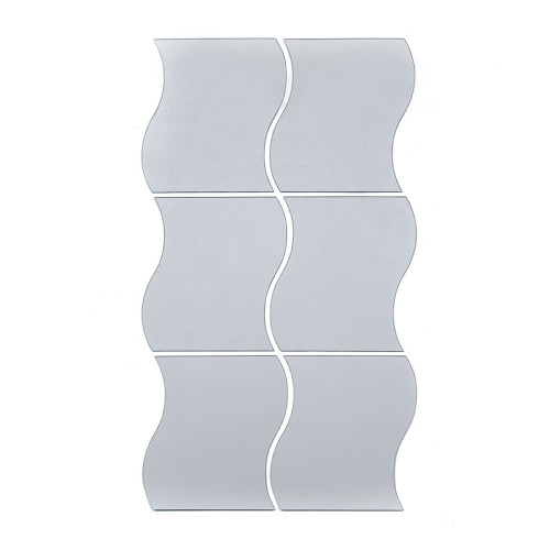 Дзеркальний декор акриловий самоклеючий 140*190мм срібло, 6шт (D) SW-00002510