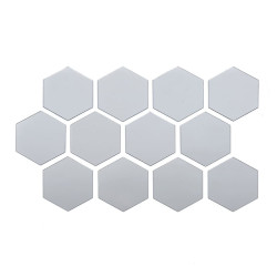 Дзеркальний декор акриловий самоклеючий 80*70мм срібло, 12шт (D) SW-00002511