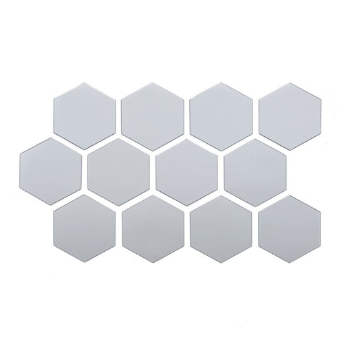 Дзеркальний декор акриловий самоклеючий 80*70мм срібло, 12шт (D) SW-00002511