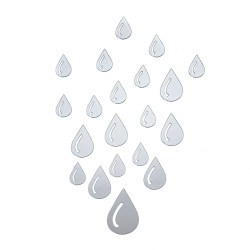 Дзеркальний декор акриловий самоклеючий Краплі срібло,20шт (D) SW-00002492
