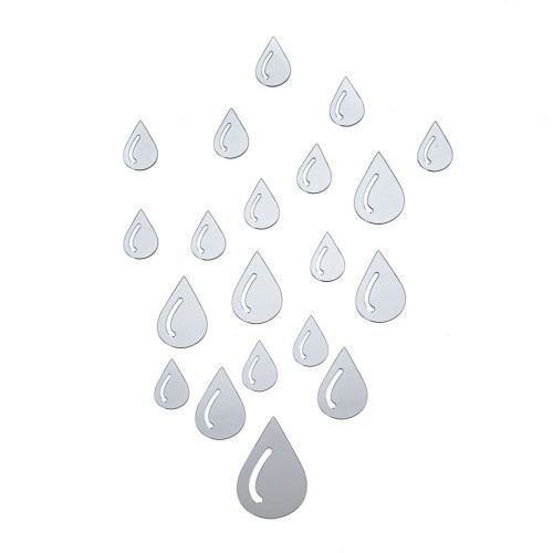 Дзеркальний декор акриловий самоклеючий Краплі срібло,20шт (D) SW-00002492