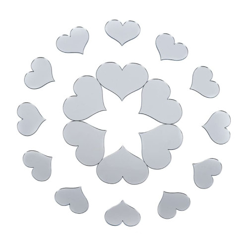 Дзеркальний декор акриловий самоклеючий срібло, 18шт (D) SW-00002524