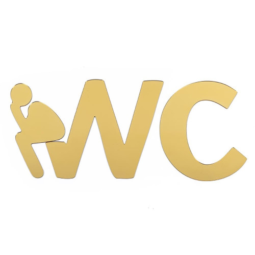 Дзеркальний декор акриловий самоклеючий WC золото, 3шт (D) SW-00002525