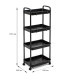 Етажерка мобільна чотириярусна універсальна пластикова 41х25х101см Чорна SW-00002108