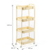 Етажерка мобільна чотириярусна універсальна з металу 45х30х103см Кремова SW-00002114