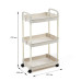 Етажерка мобільна триярусна універсальна пластикова 41х25х72см Слонова кістка SW-00002435