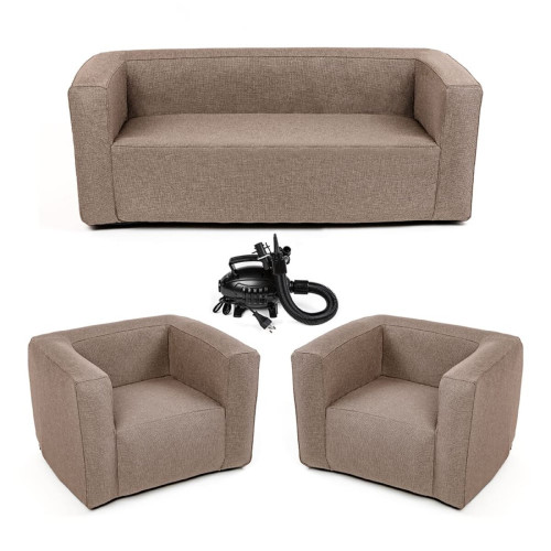 Комплект надувних меблів диван і 2 крісла Коричневий SW-00002657