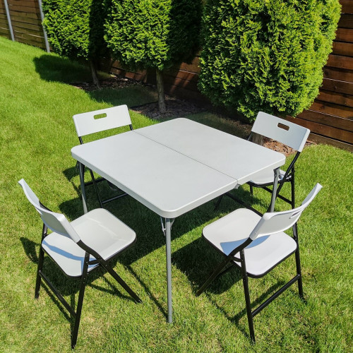 Набір мебелів складний (Стіл і 4 стільця), Білий (з сумкою) SW-00001540