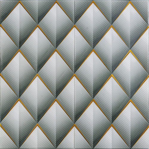 Панель стінова 3D 675х675х6мм Ромб сірий SW-00001986