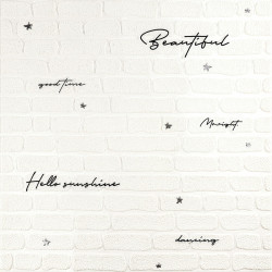 Панель стінова 3D 700х700х4мм Напис із сріблом SW-00001980