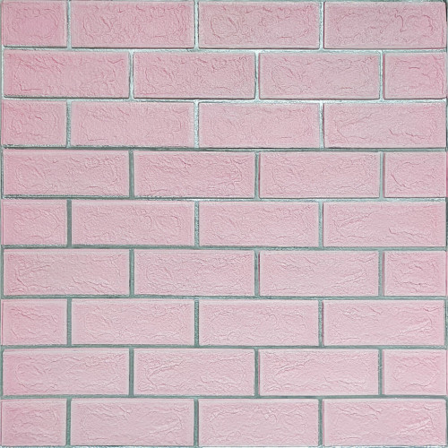 Панель стінова 700х700х5мм Рожева цегла зі сріблом SW-00001501