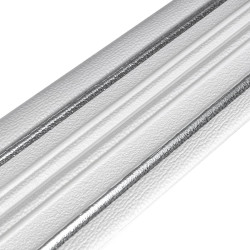 Плінтус РР самоклеючий 2300х140х4мм Білий з сірою смужкою (D) SW-00001809