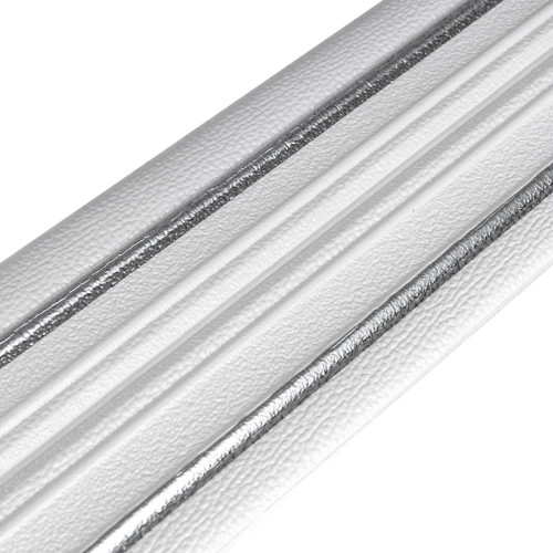 Плінтус РР самоклеючий 2300х140х4мм Білий з сірою смужкою (D) SW-00001809