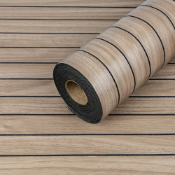 Покриття вінілове самоклеюче 3D рейки Тік Горіховий 600х2900х3мм SW-00002906