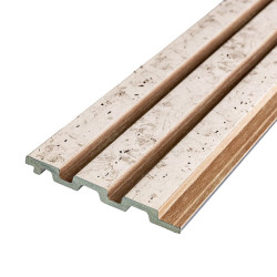 Рейка декоративна PS 2900х115х12мм Бежевий меланж із золотими вкрапленнями (D) SW-00001742