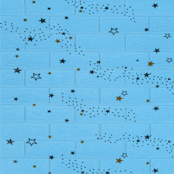 Самоклеюча 3D панель 700х770х3мм Блакитні зірки (321) SW-00001342