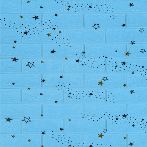Самоклеюча 3D панель 700х770х3мм Блакитні зірки (321) SW-00001342