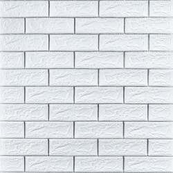 Самоклеюча 3D панель 700х770х5мм Біла цегла смужка срібло (100-5) SW-00000753