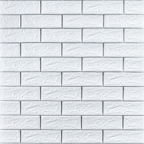 Самоклеюча 3D панель 700х770х5мм Біла цегла смужка срібло (100-5) SW-00000753