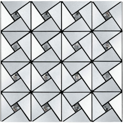 Самоклеюча алюмінієва плитка 300х300х3мм Срібло зі стразами SW-00001325