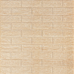 Самоклеюча декоративна 3D панель 700х770х5мм Бежева смужка цегла (184) SW-00000489