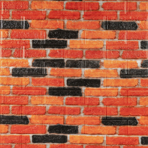 Самоклеюча декоративна 3D панель 700х770х5мм Бежево-коричнева Катеринославська матова цегла (047M) SW-00000636