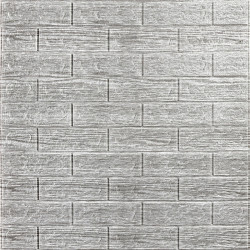 Самоклеюча декоративна 3D панель 700х770х5мм Сіра смужка цегла (183) SW-00000488
