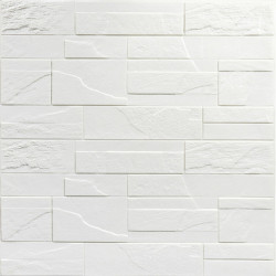 Самоклеюча декоративна 3D панель Камінь біла бита цегла700х770х5мм (180) SW-00000426